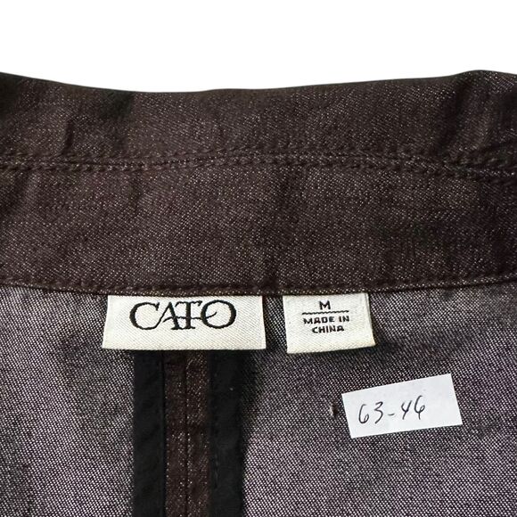 Cato Brown Regular 3/4 Sleeves Women's Blazer Size Medium | 63-46 - Picture 3 of 6